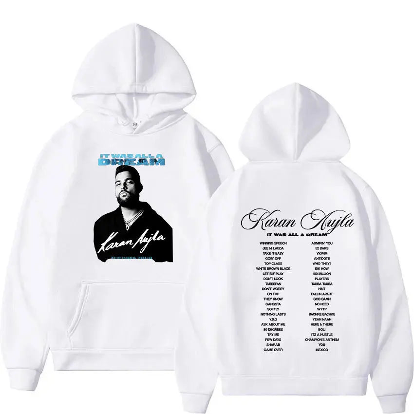 Men's hooded sweatshirt Karan Aujla this is all about a dream journey fashion retro sweatshirt suitable for both men and women