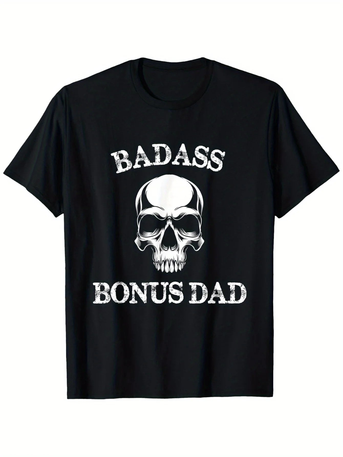 Funny Badass Bonus Dad Step Dad Gift Stepdad Stepfather T-Shirt, 100% Cotton, Gift for Men Women Dad Mom Friends, S-XXXL, Black