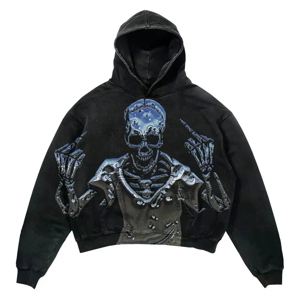 Harajuku Thickened letter print Oversized Hoodie Y2k Goth Hoodies Women Streetwear Tops Sweatshirt grunge Clothes Men Clothing