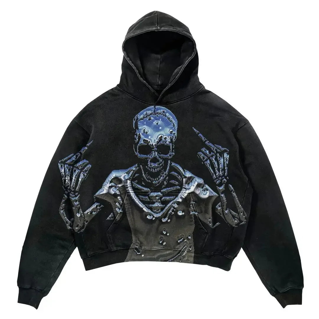 Harajuku Thickened letter print Oversized Hoodie Y2k Goth Hoodies Women Streetwear Tops Sweatshirt grunge Clothes Men Clothing