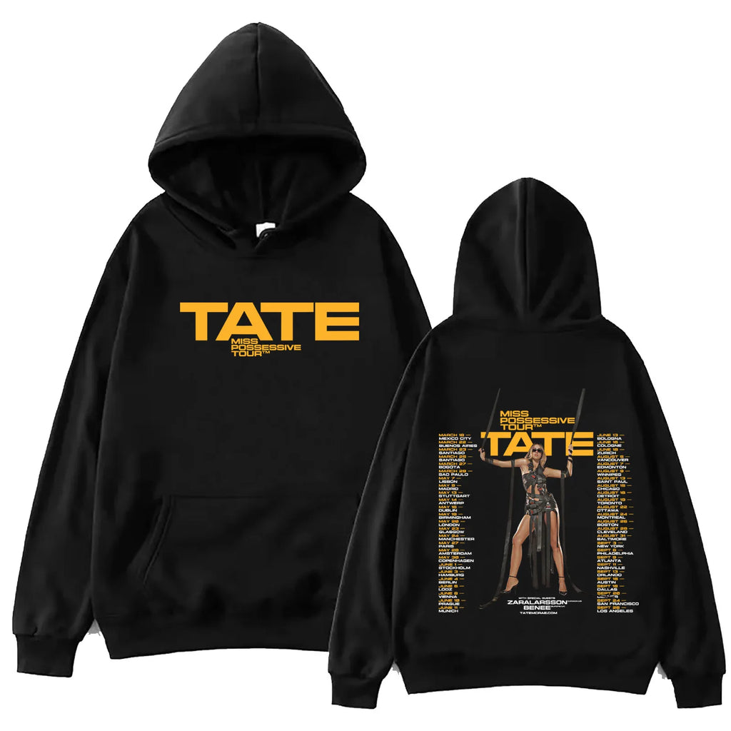 Tate McRae Miss Possessive Tour 2025 Hoodie Harajuku Pullover Tops Man Woman Sweatshirt Fans Gift