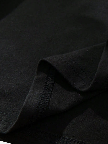 ROMWE MEN Grunge Punk Men's Silhouette Figure Print T-Shirt, High Street Vintage Style