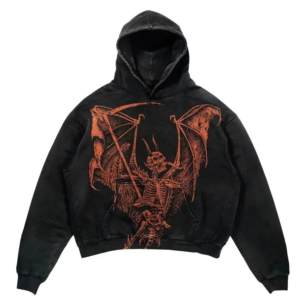 Harajuku Thickened letter print Oversized Hoodie Y2k Goth Hoodies Women Streetwear Tops Sweatshirt grunge Clothes Men Clothing