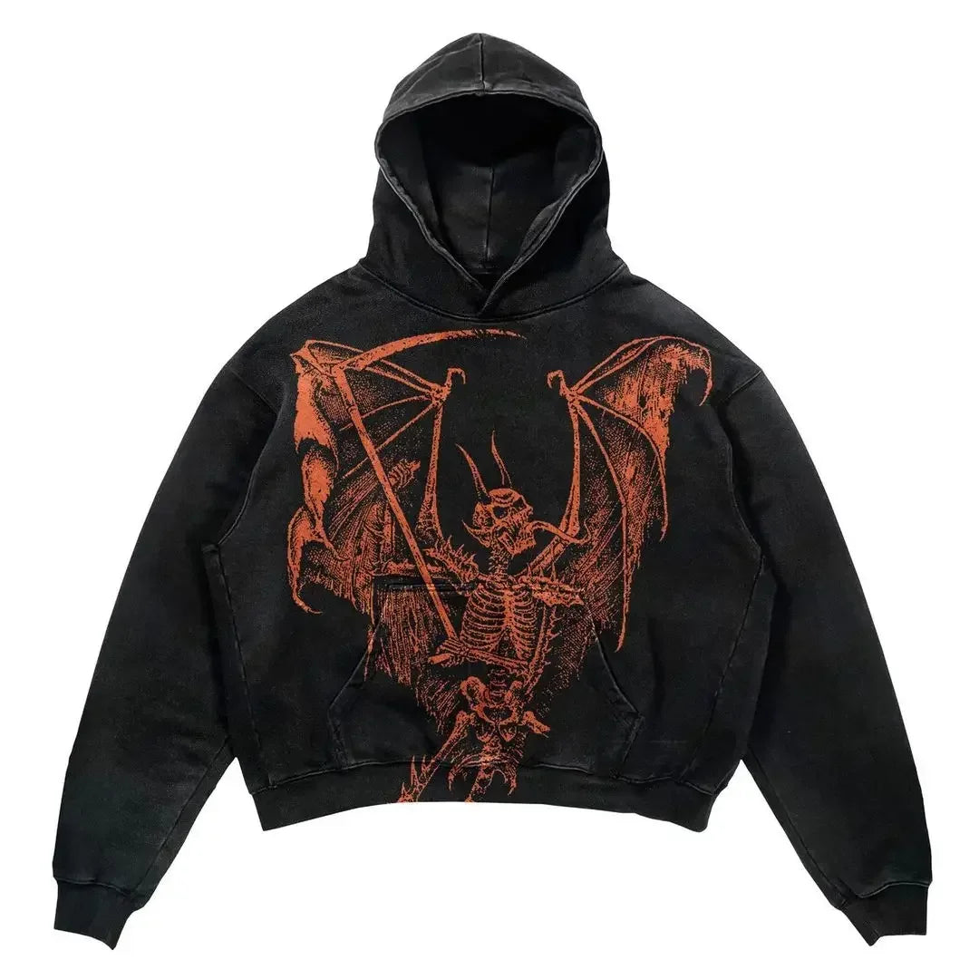Harajuku Thickened letter print Oversized Hoodie Y2k Goth Hoodies Women Streetwear Tops Sweatshirt grunge Clothes Men Clothing