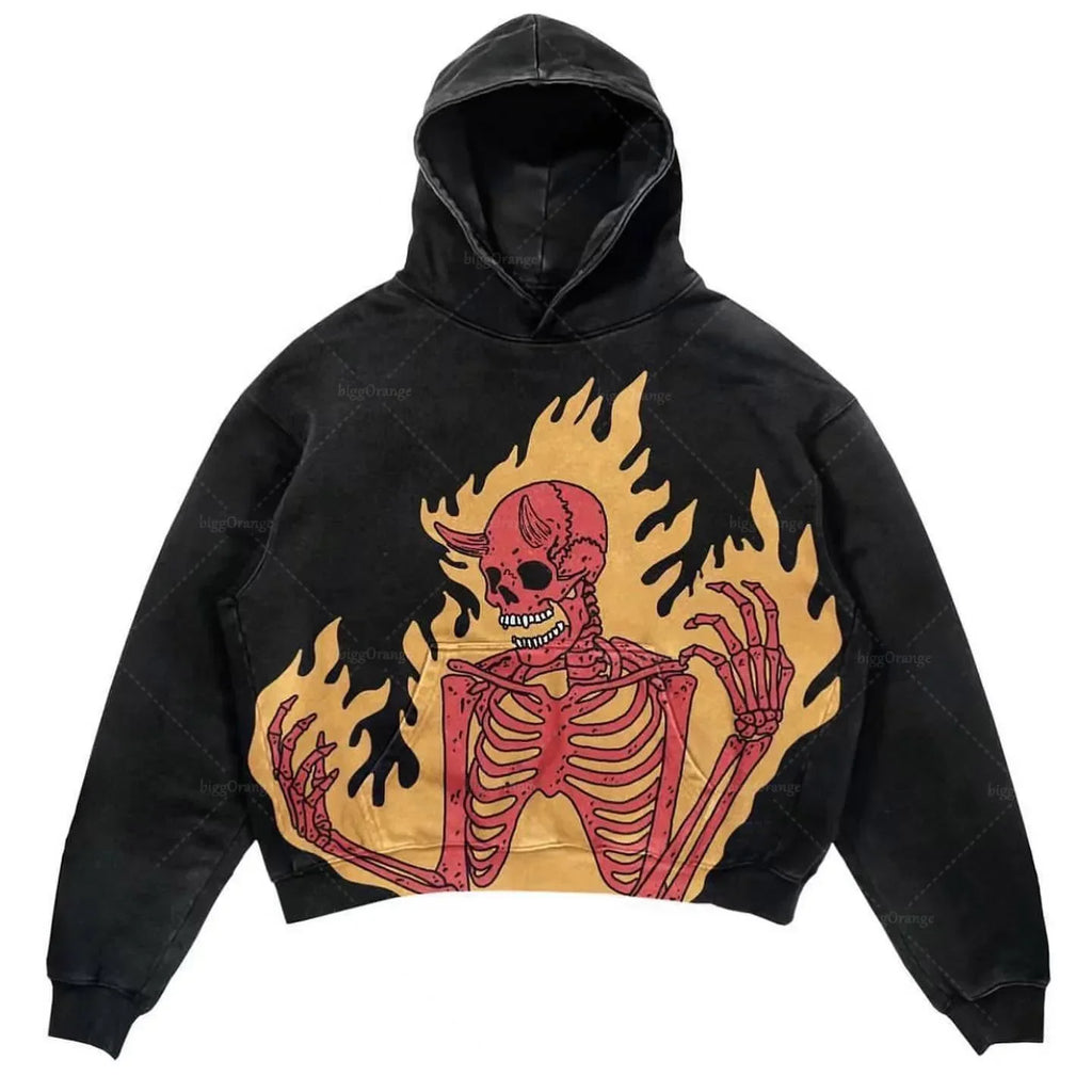 Harajuku Thickened letter print Oversized Hoodie Y2k Goth Hoodies Women Streetwear Tops Sweatshirt grunge Clothes Men Clothing
