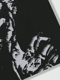 ROMWE MEN Grunge Punk Men's Silhouette Figure Print T-Shirt, High Street Vintage Style