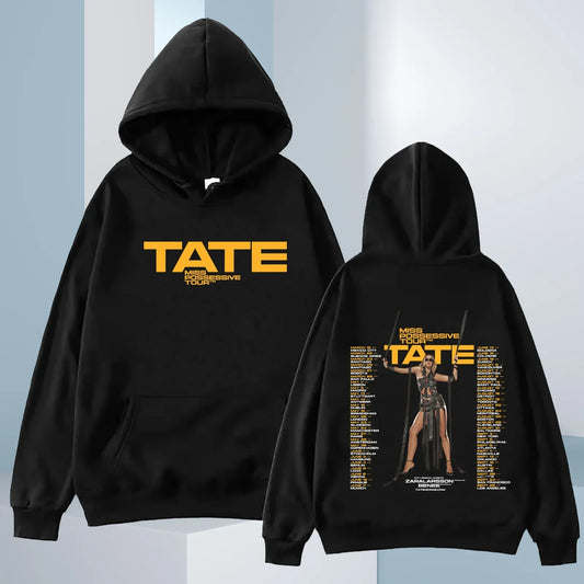 Tate McRae Miss Possessive Tour 2025 Hoodie Harajuku Pullover Tops Man Woman Sweatshirt Fans Gift