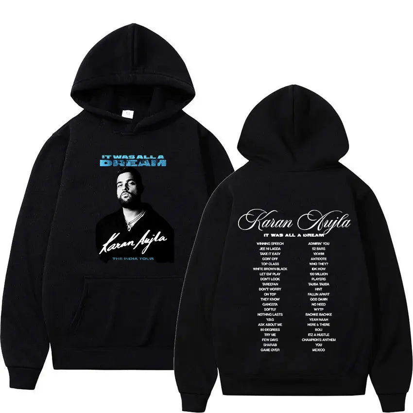 Men's hooded sweatshirt Karan Aujla this is all about a dream journey fashion retro sweatshirt suitable for both men and women
