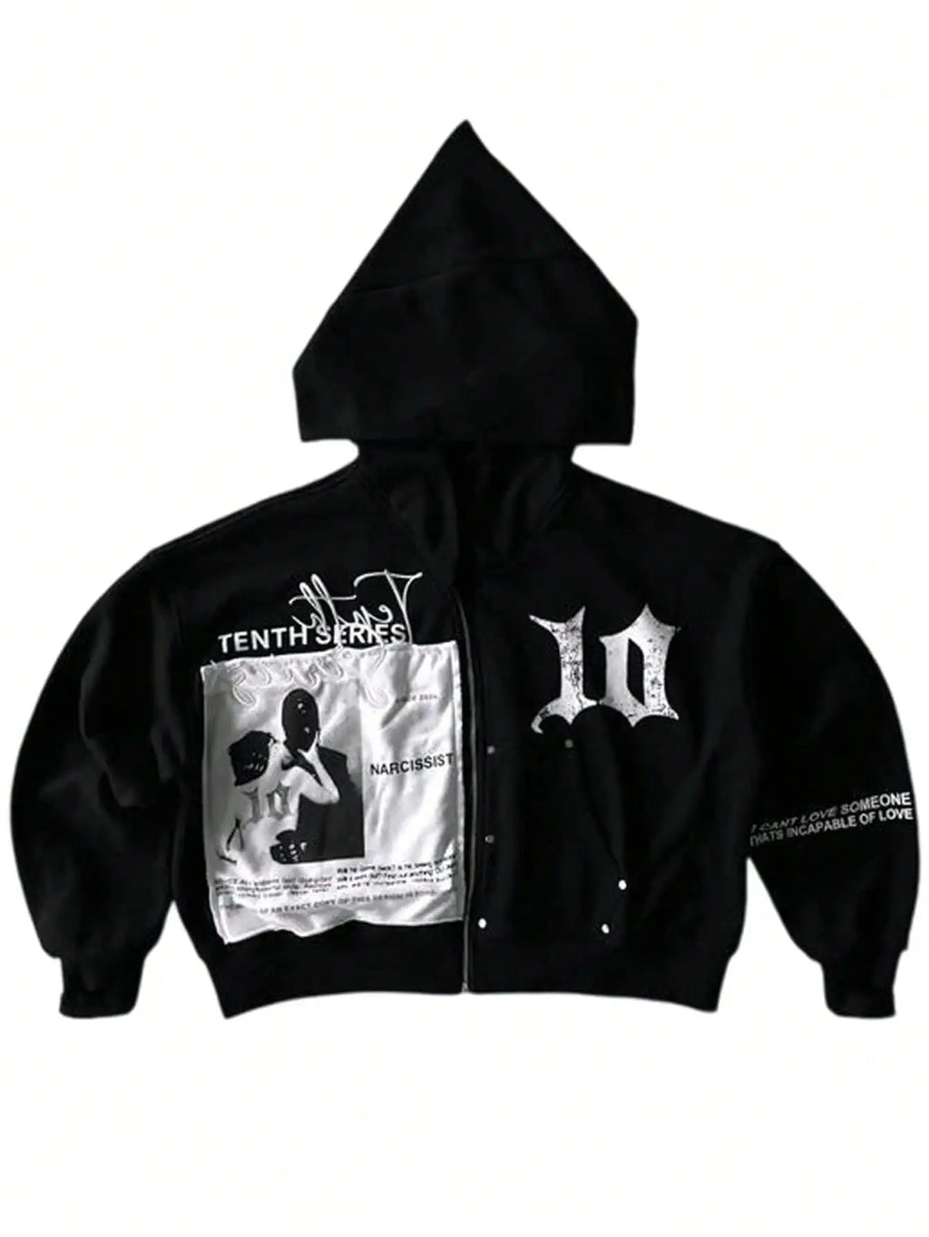 Men's Graphic Oversized Hoodies Y2k Zip Up Long Sleeve Hooded Sweatshirt Jacket Streetwear